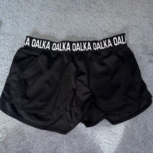 Oalka Women's Black Athletic Shorts